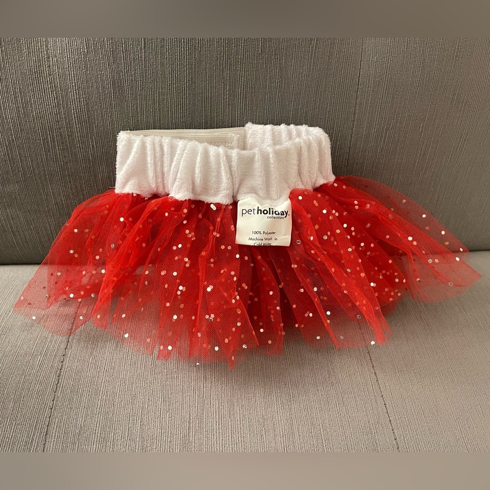 Pet Red Sequin Tutu Size Small